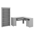 Gray L Shaped Desk with 5 Shelf Bookcase C579988
