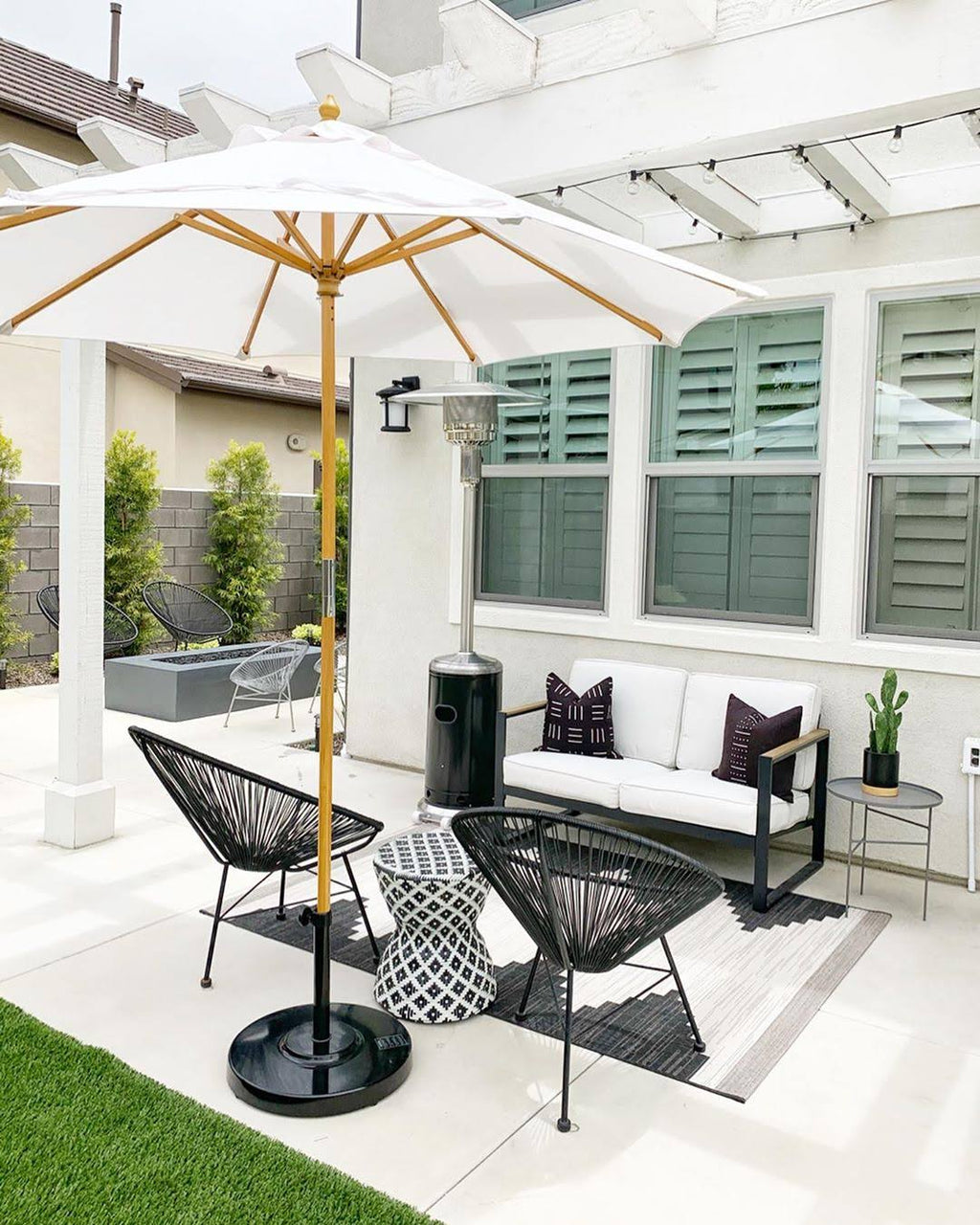 7.5 ft. Dark Wood Cafe Velum Sunbrella Umbrella Z7259