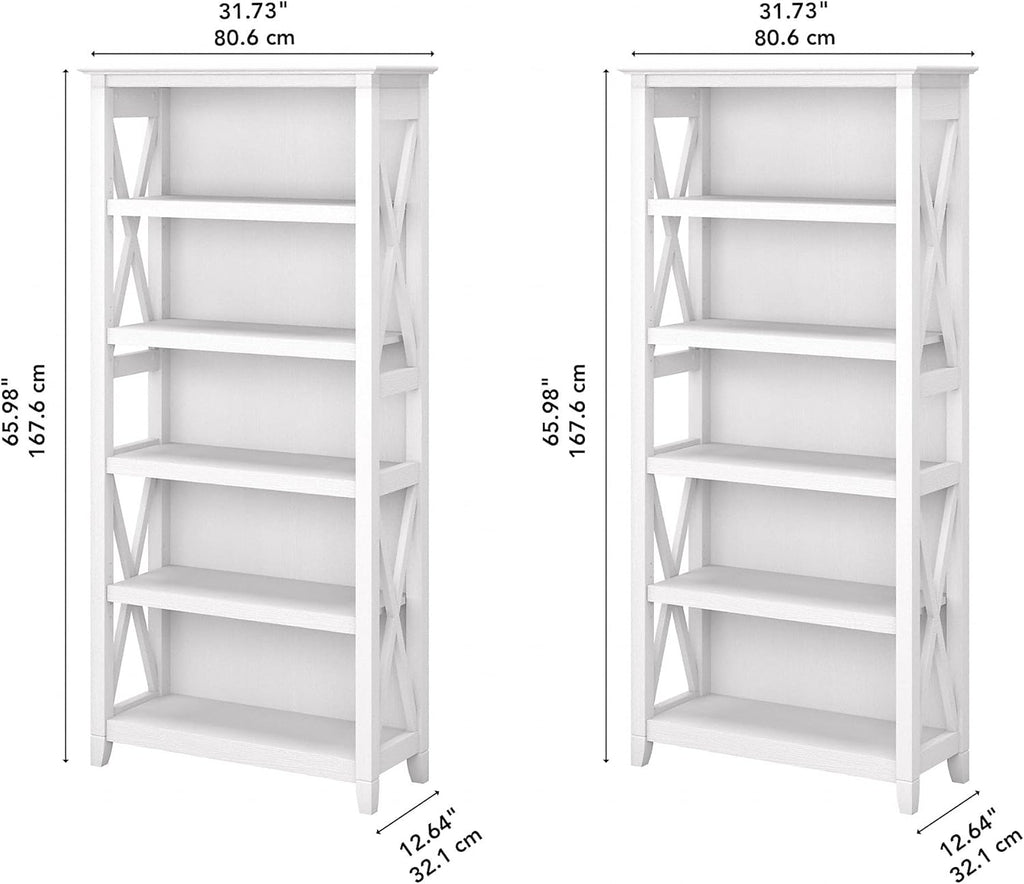 Pure White Oak 5 Shelf Bookcase Set P345471
