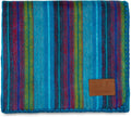 Alpaca Wool Blanket Throw, 85 x 65 inches, Turquoise Sea Foam Variegated D1886