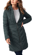 Dark Moss Hooded Packable Puffer Coat W2075