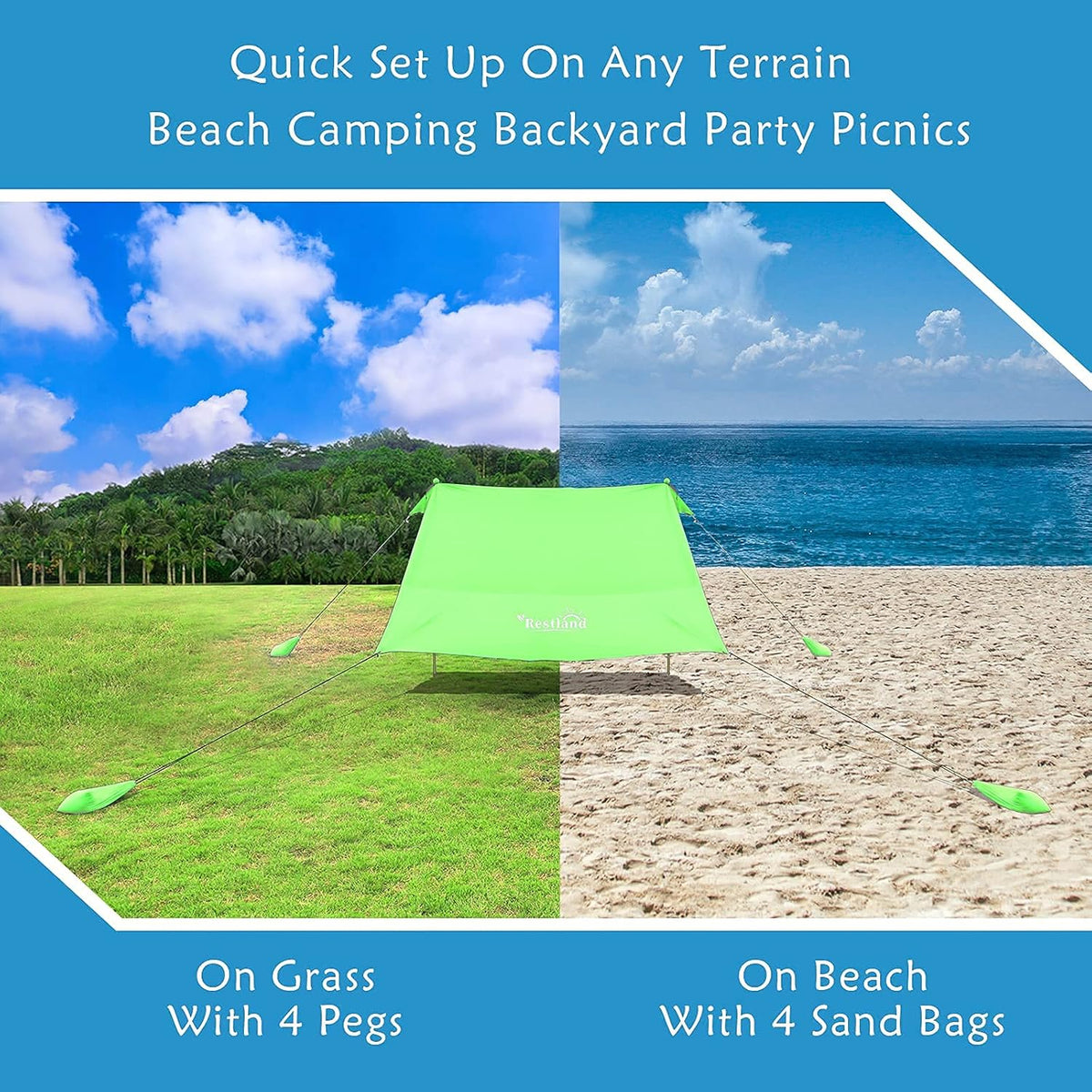 10x10FT Pop Up Sun Shelter with Carry Bag Z7722
