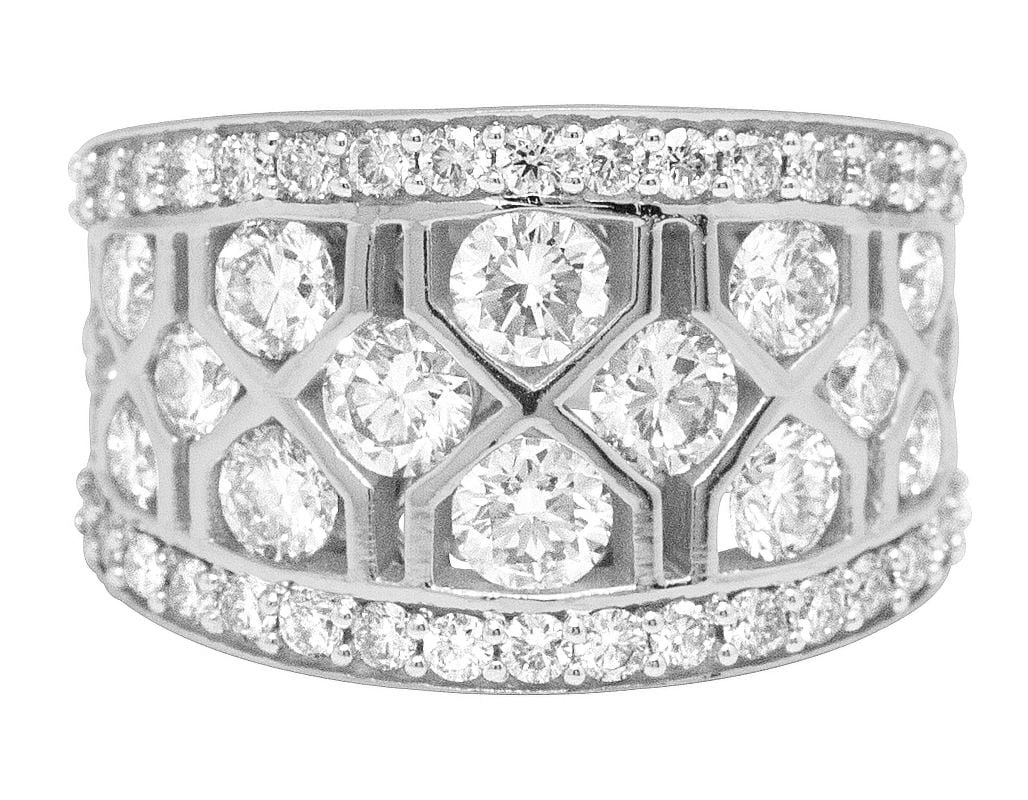 Geometric Mesh Diamond Band Ring Q865033