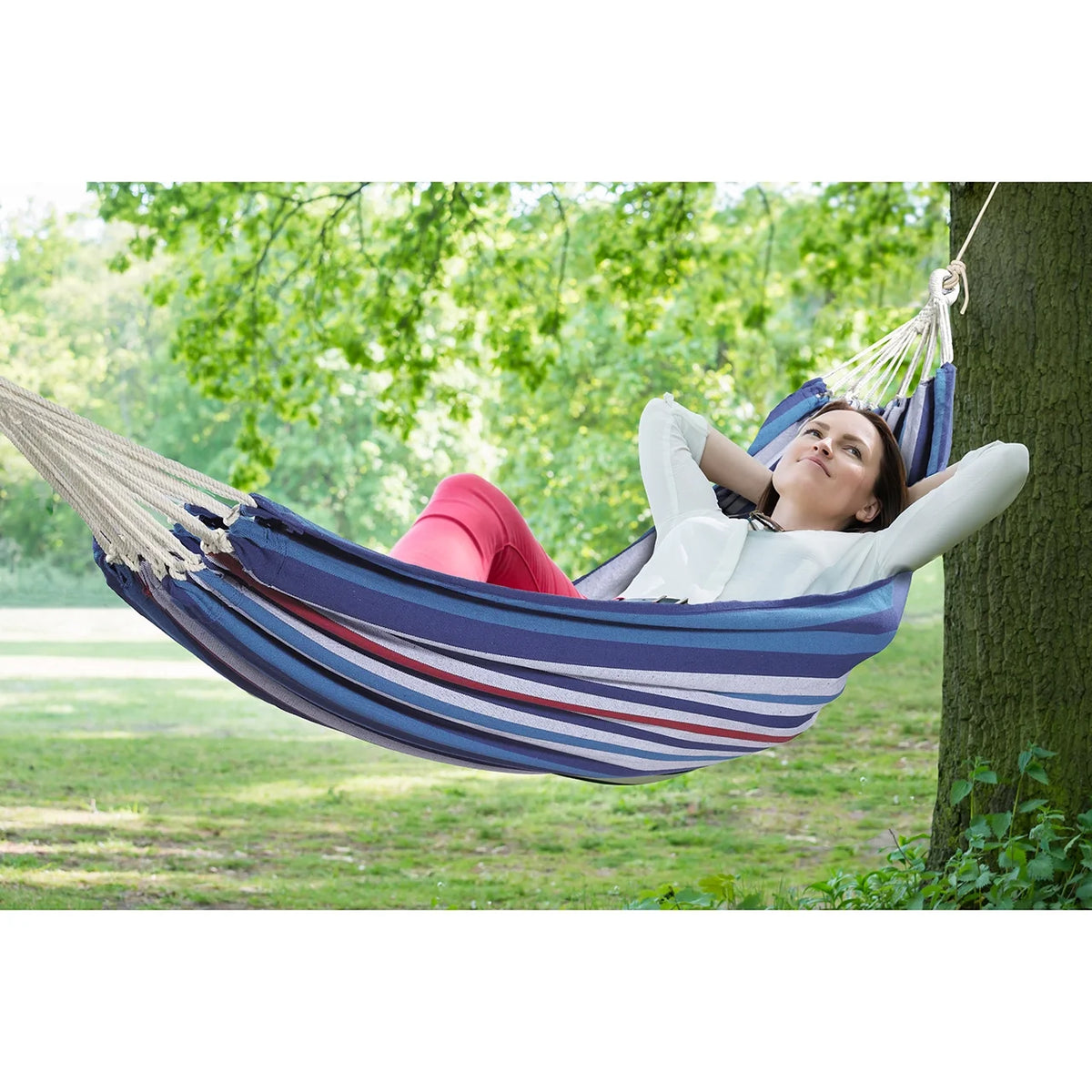 Cotton-Polyester Multi Color Hammock in a Bag, 1 Person X71546