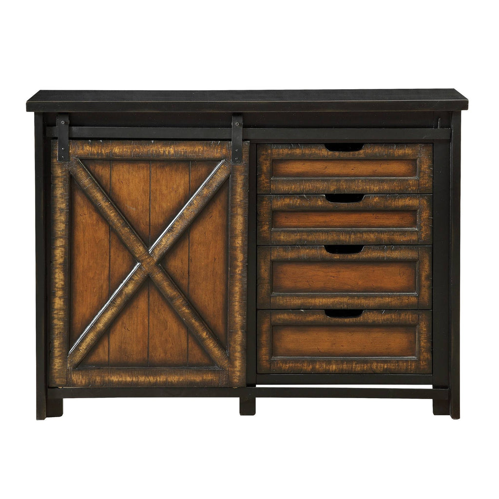 Four Drawer One Sliding Door Media Cabinet B951
