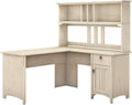 60W L Shaped Desk with Hutch in Cape Cod Gray C62010