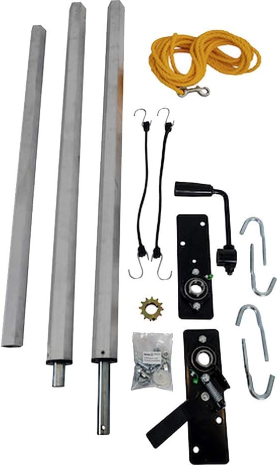 Dump Truck and Trailer Tarp Kit Manual Pull Hand Crank Octagon Axle with Mesh Tarp G6101