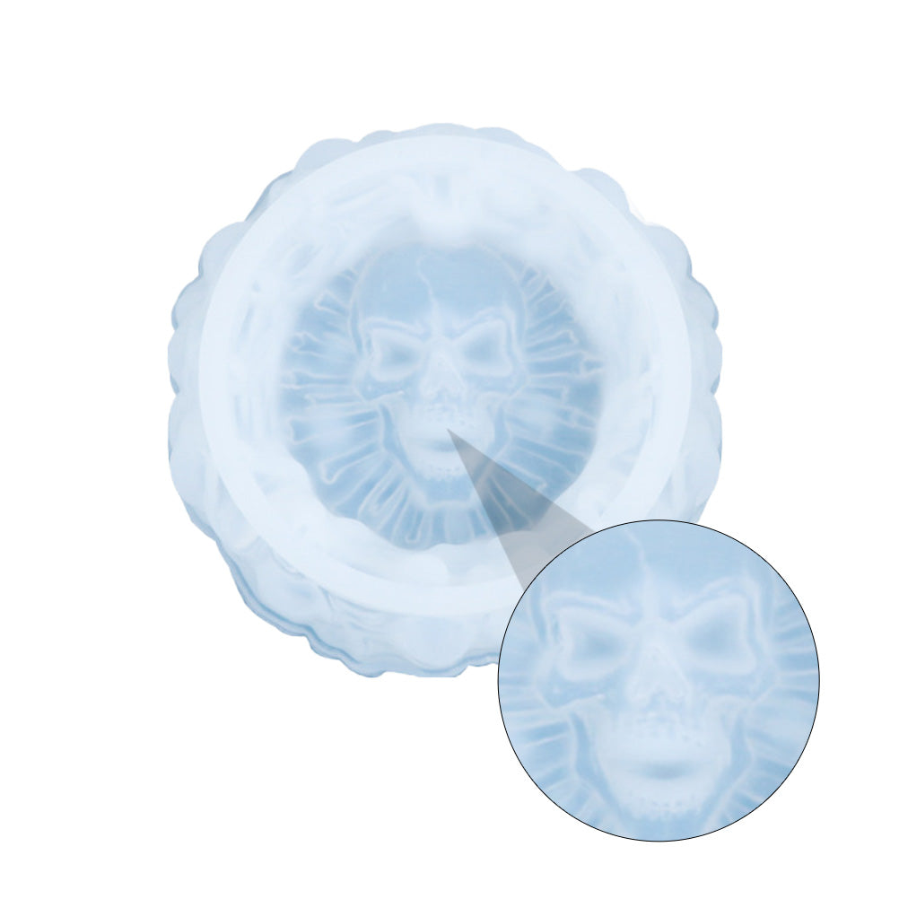 White Silica Gel Skull Ashtray Mold M156748