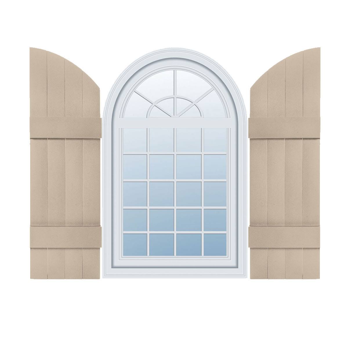14 inchw x 49 inchh Vinyl Four Board Arch Top Shutters L389