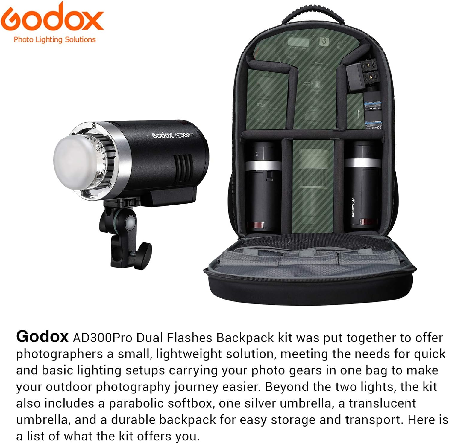300W 2.4G TTL HSS Photography Lighting Kit F921198