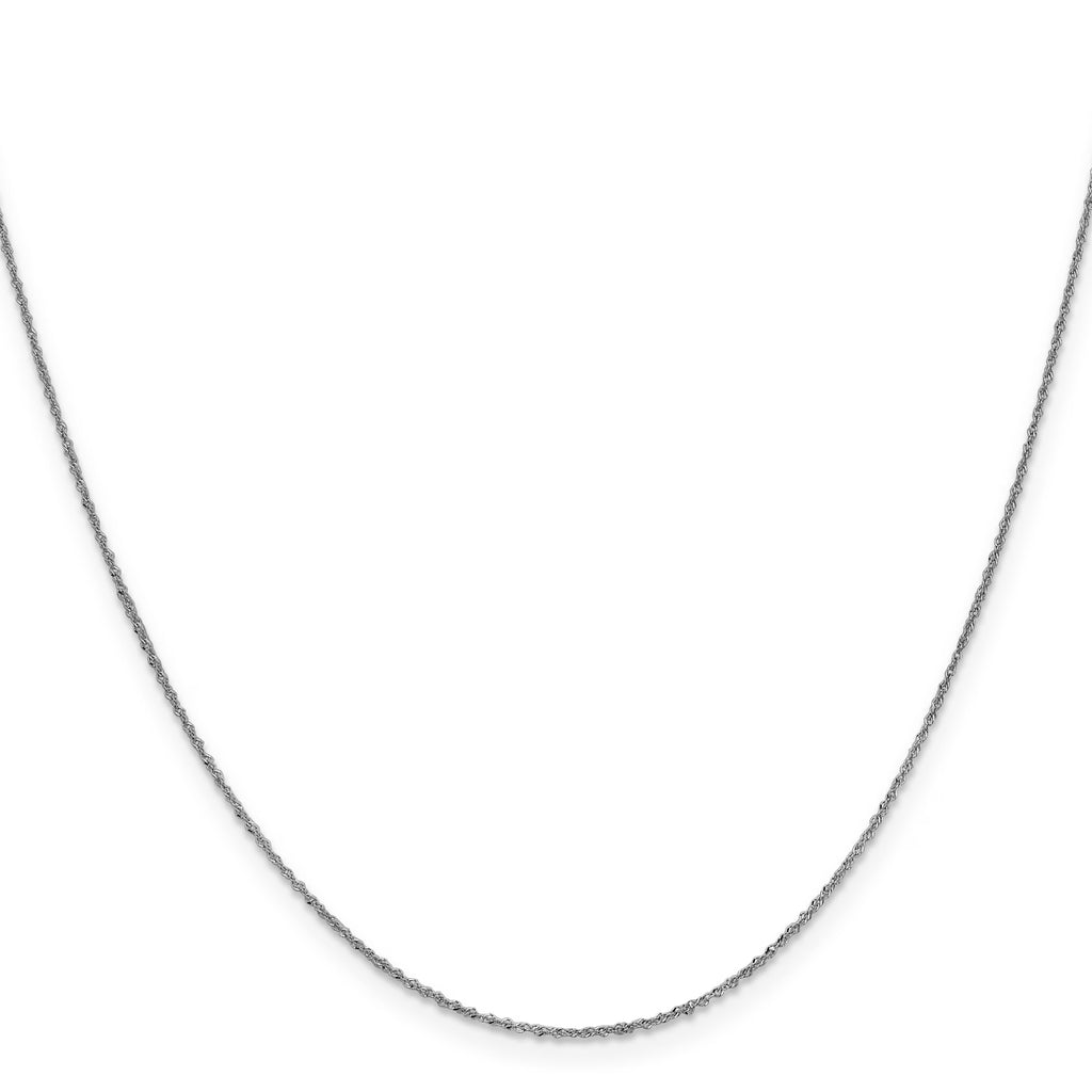 14K White Gold Ultra-thin Sparkle Chain Necklace 16 Inches N343