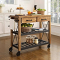Natural Wood and Metal Kitchen Cart W90882