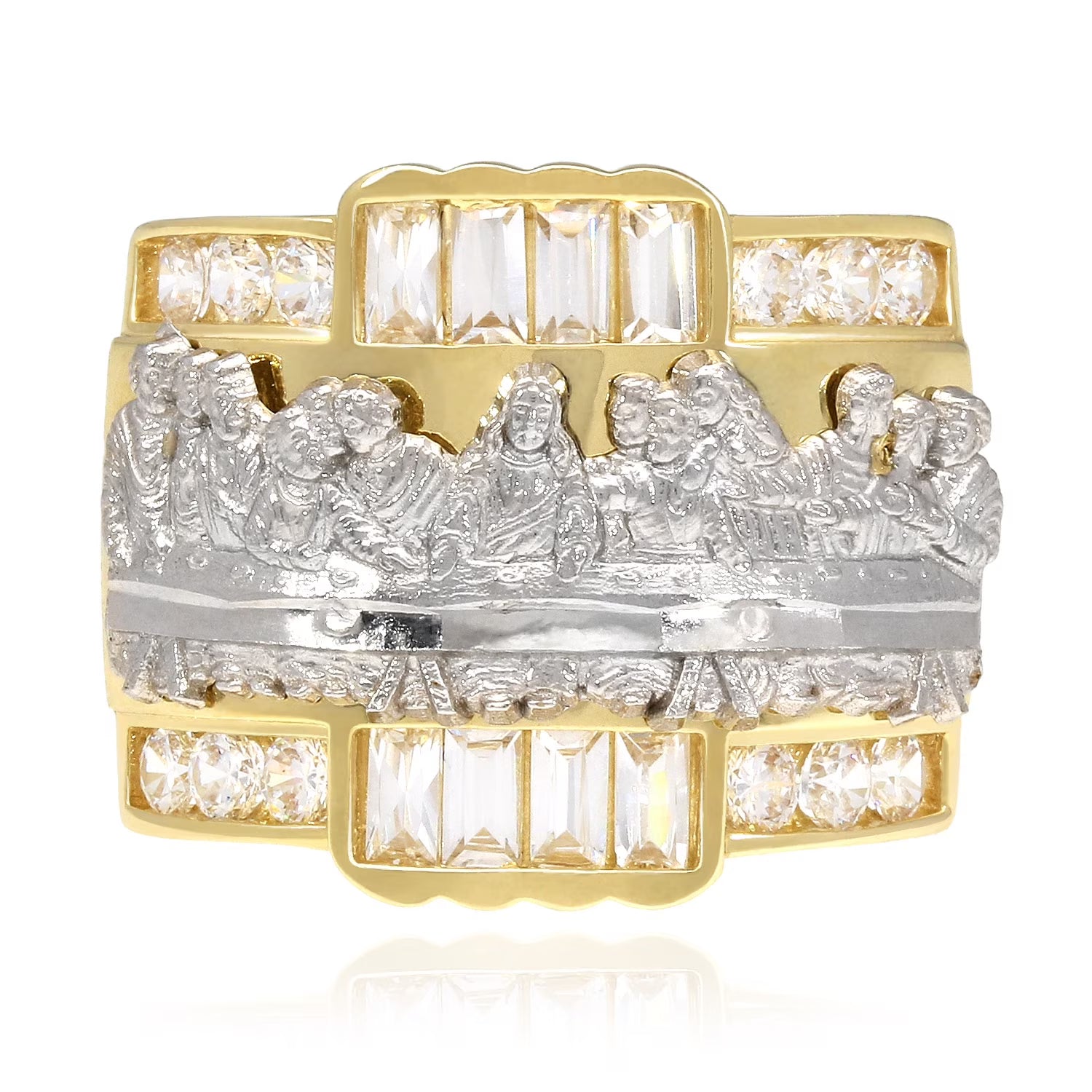 10K Yellow Gold Created Diamond Ring X65693