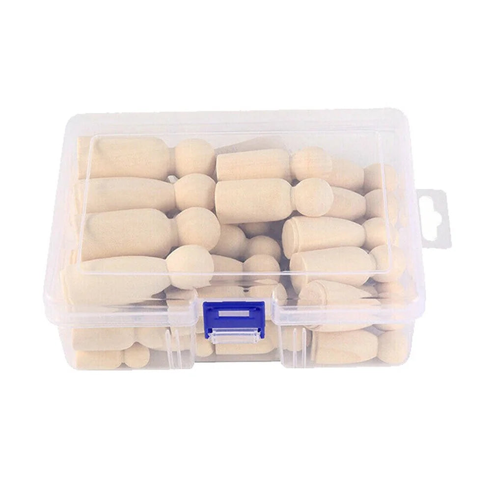 50pcs Unfinished Wood Peg Dolls (Khaki) Y50494