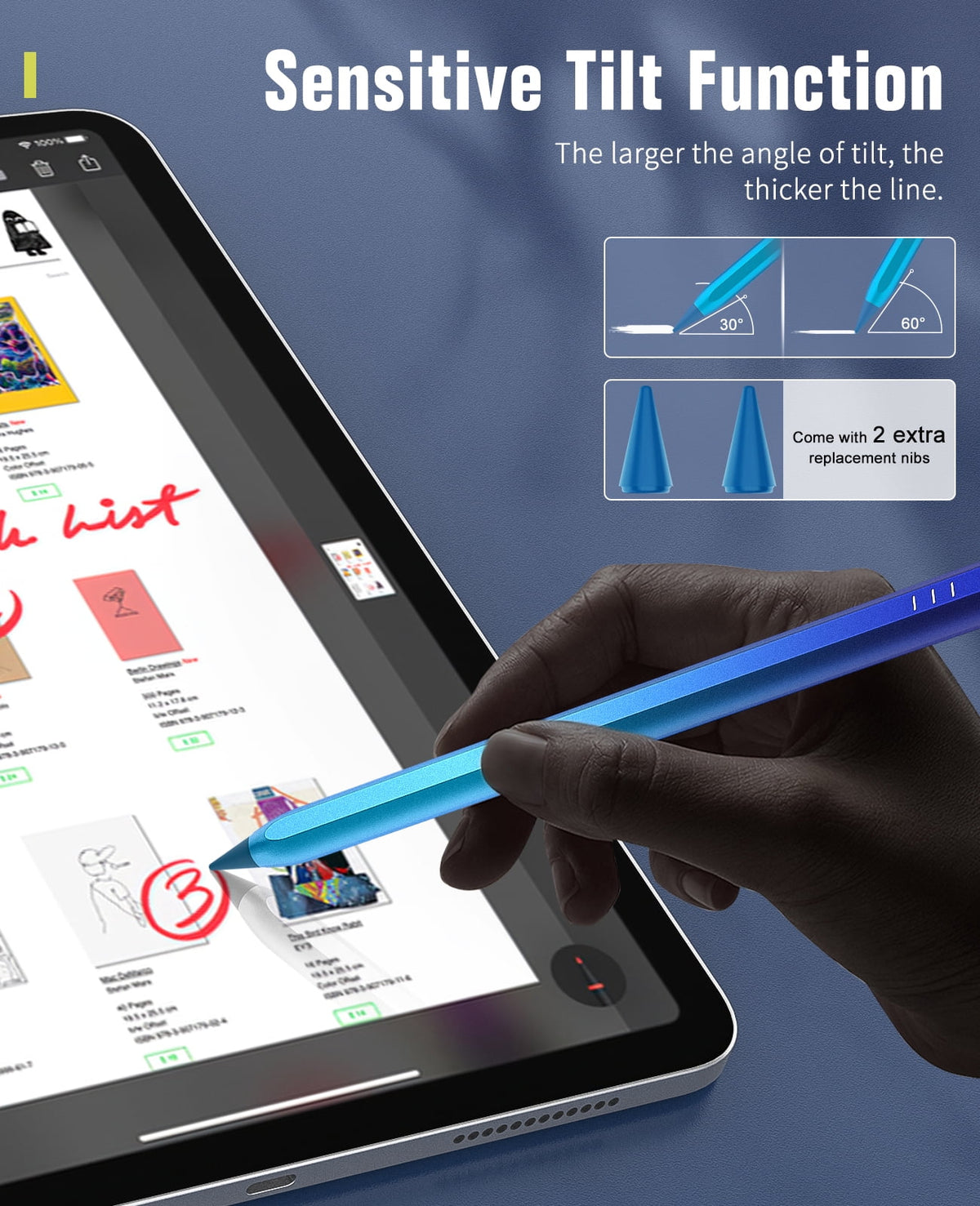 Gradient Blue Magnetic Stylus Pen for iPad N5960
