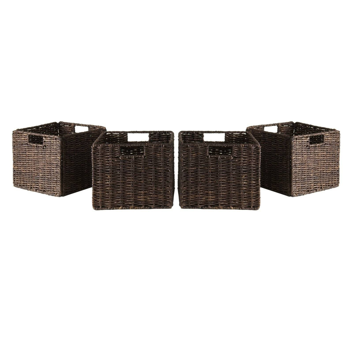 5-Pc Wainscoting Panel Shelf 4 x 2 Cube with 4 Foldable Baskets P962389