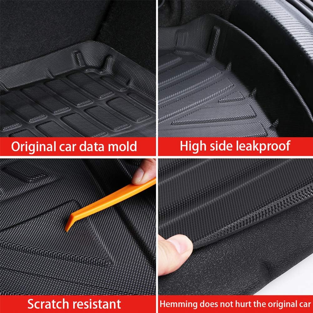 Black Rubber Rear Cargo Liner for 2021 2022 Toyota Sienna, Pack of 2 X7074