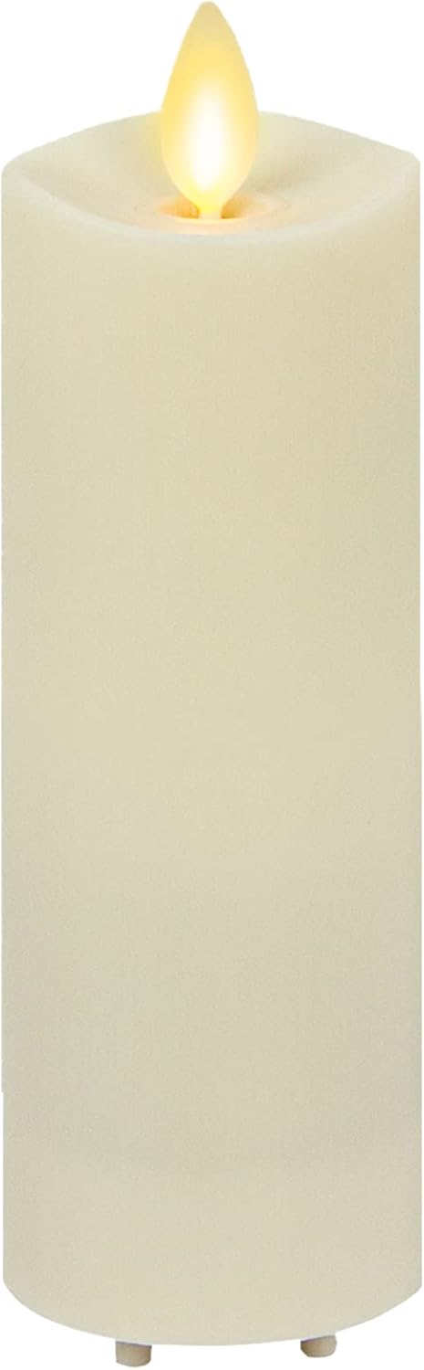 Set of 3 Flameless LED Pillar Candle with Remote Control, Ivory L159877