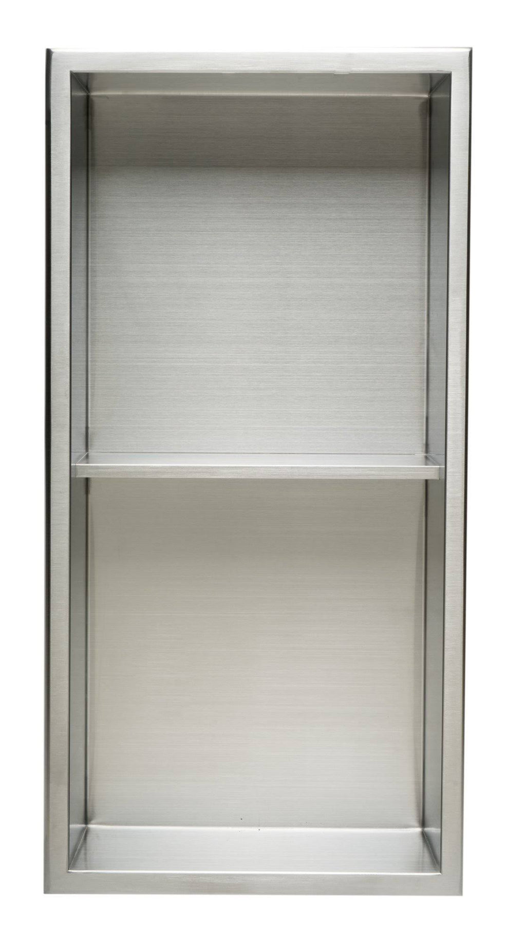 12 x 24 Brushed Stainless Steel Double Shelf Bath Shower Niche Z887