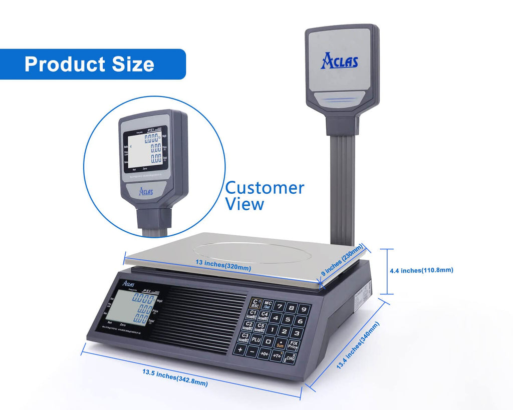 Price Computing Scale 30lb 0.01lb LCD Dual Screen Displays W240