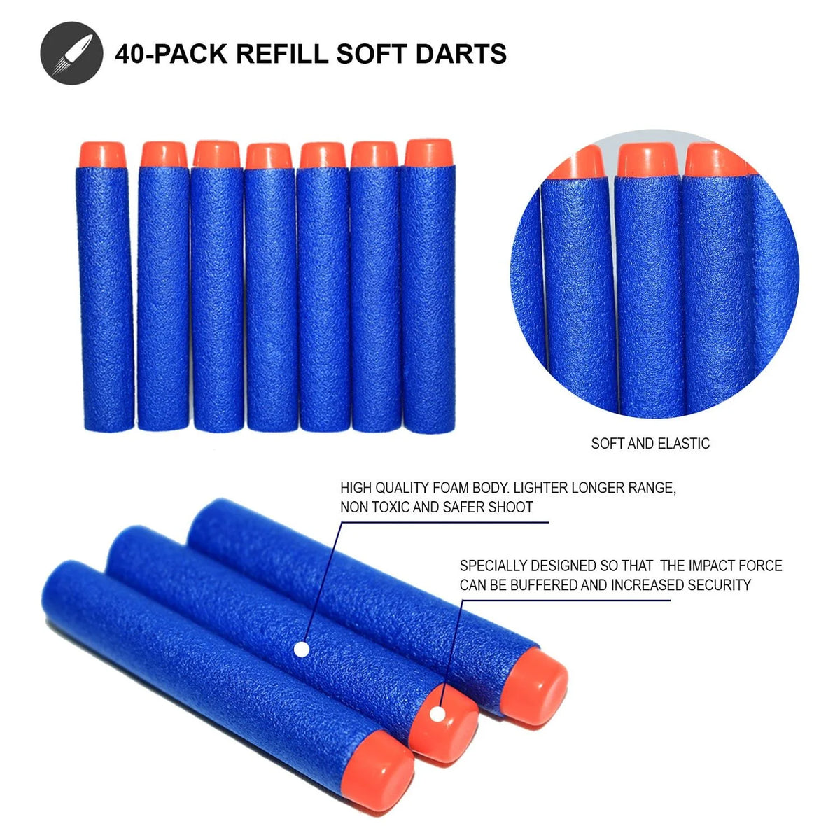 43pc Electronic Digital Target with 40 Soft Darts 2 Wristbands Q719476