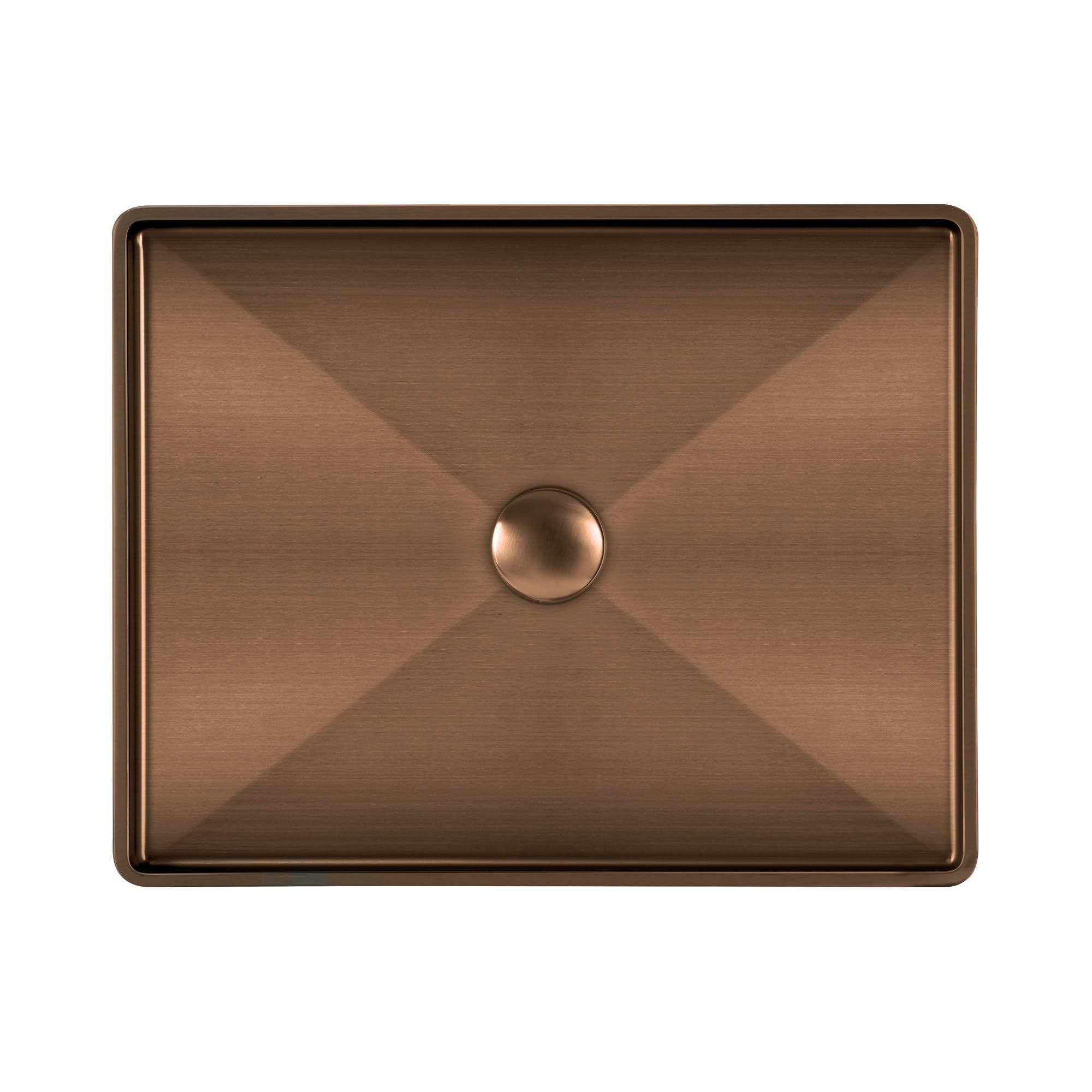 Rectangular Above Mount Basin Set with Center Drain R8407