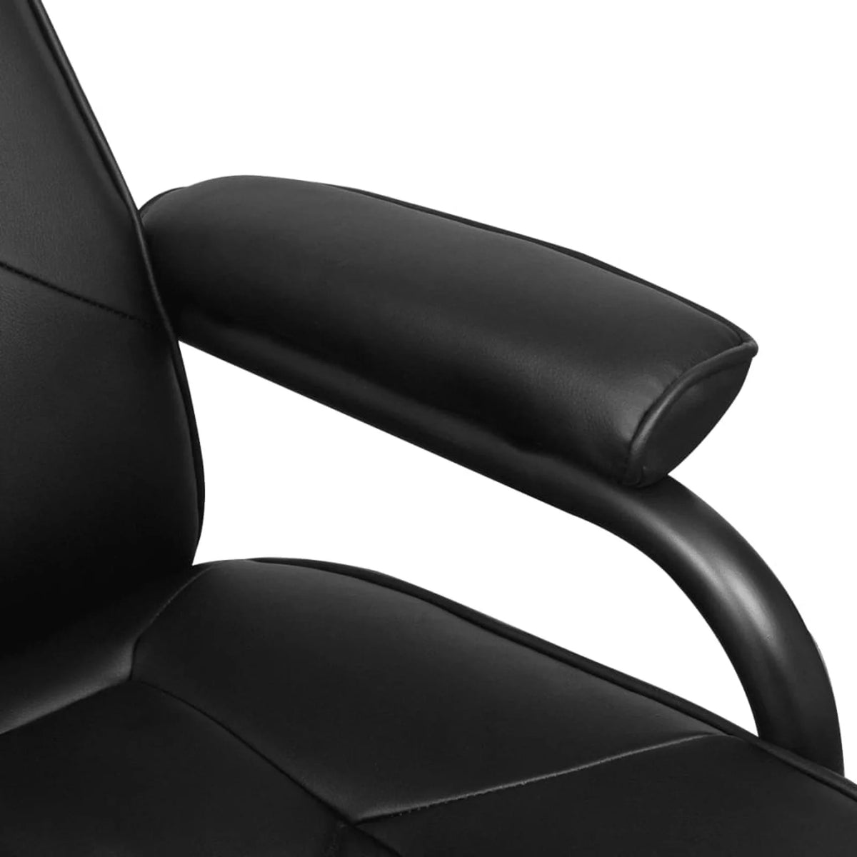 Black Faux Leather Swivel Recliner with Ottoman O7016