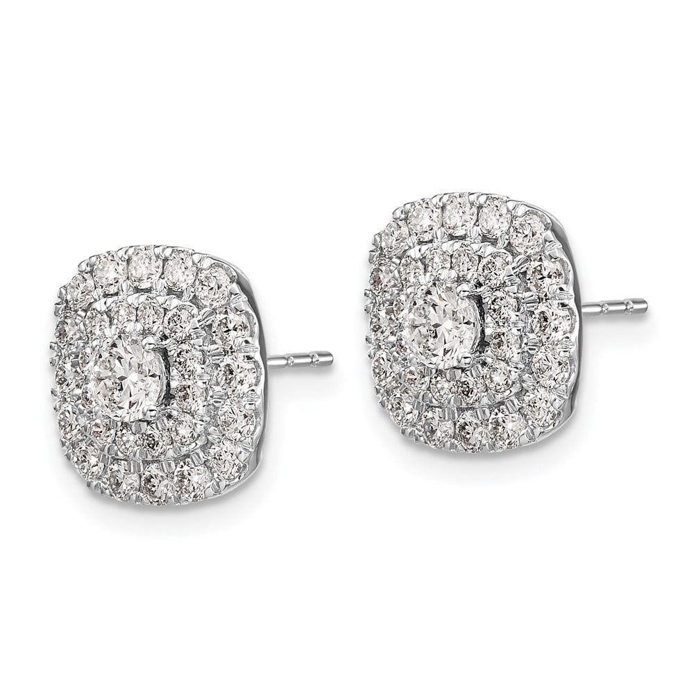 14k White Gold Lab Grown Diamond & Pink Sapphire Heart Stud Earrings T185