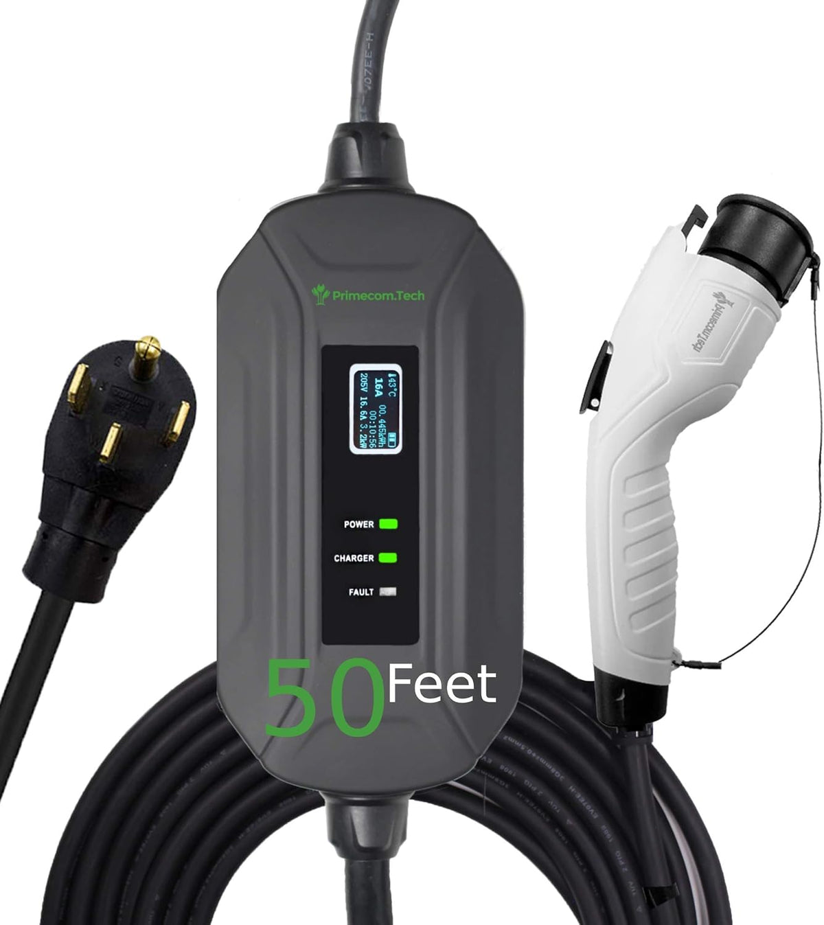 Portable Level 2 Electric Vehicle Charger, 16Amp, 35 Feet P557