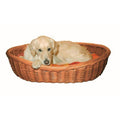 Dog Basket 70cm Dark Stained Wicker S9216
