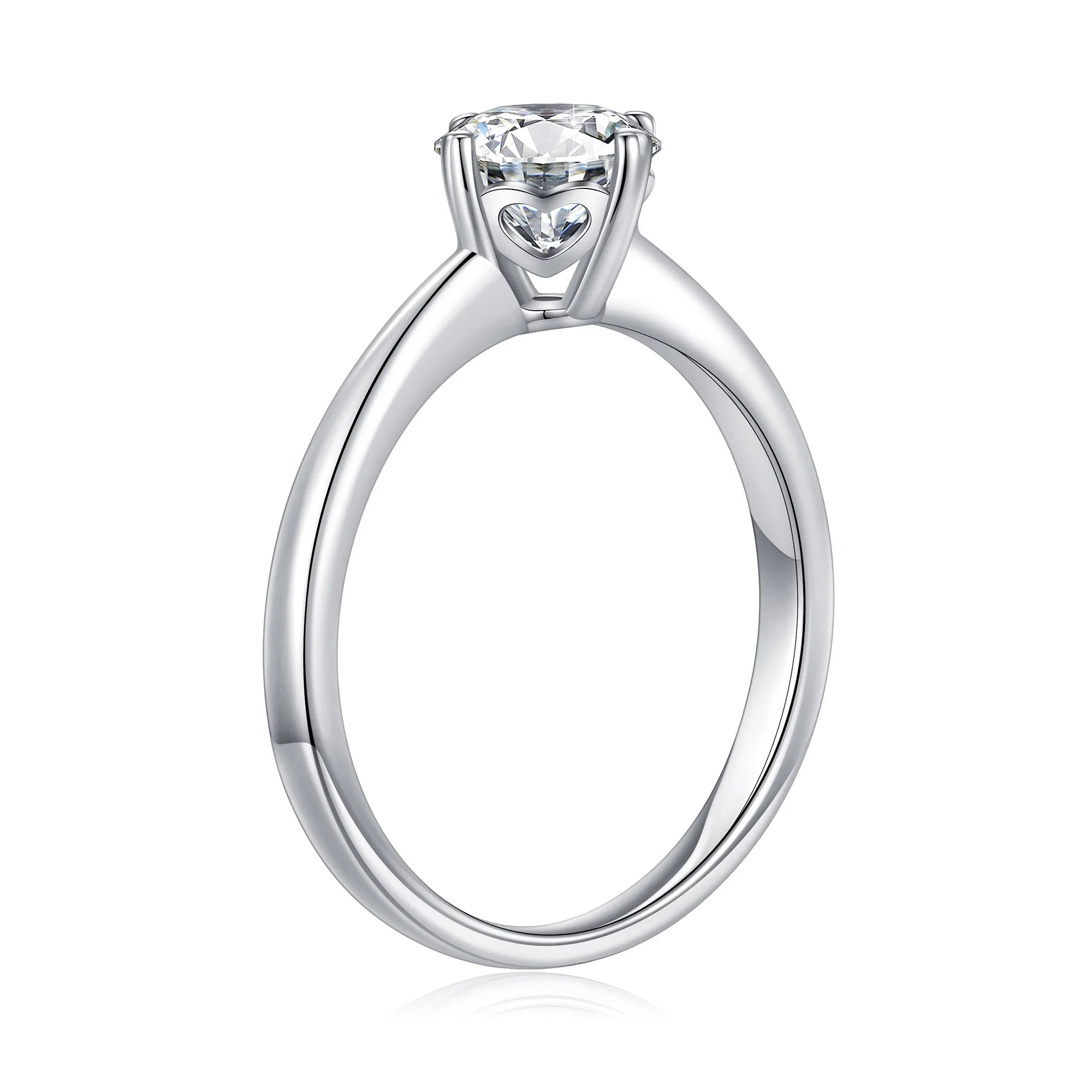 1ct Halo Moissanite Engagement Ring 925 Sterling Silver Four-Prong Round Cut Ring C6541