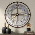 33" Wide Steel and Gold Wall Clock S53906