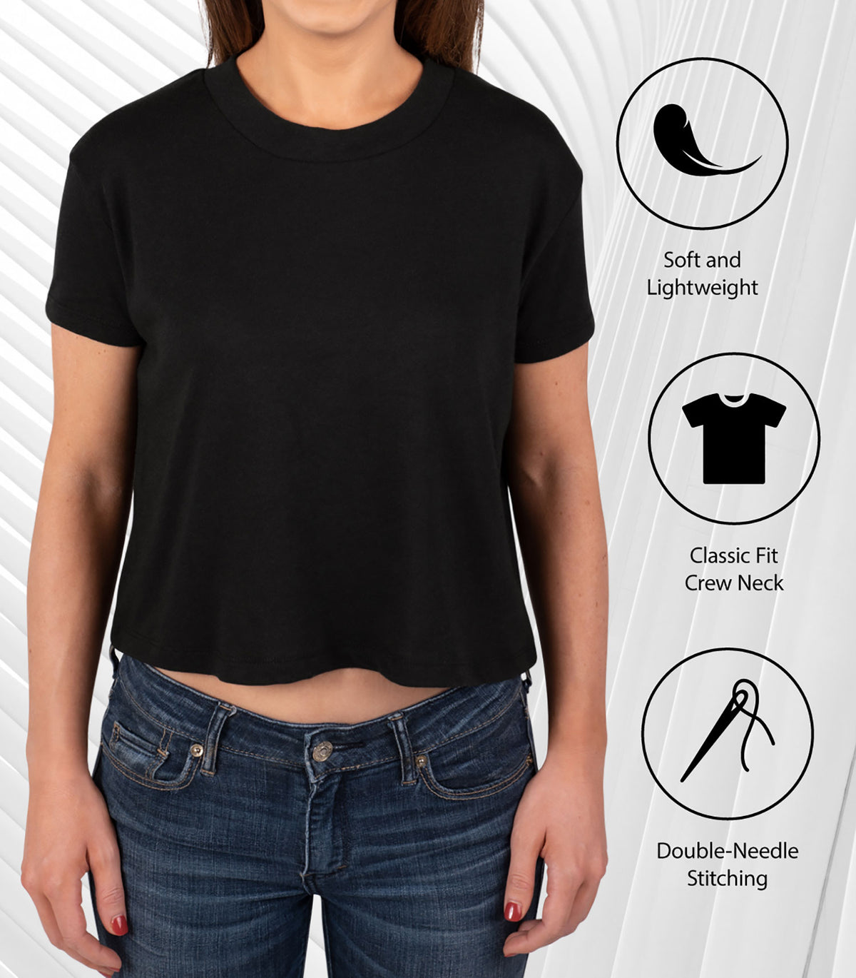 Juniors Cropped Cotton Blend T-Shirt X896