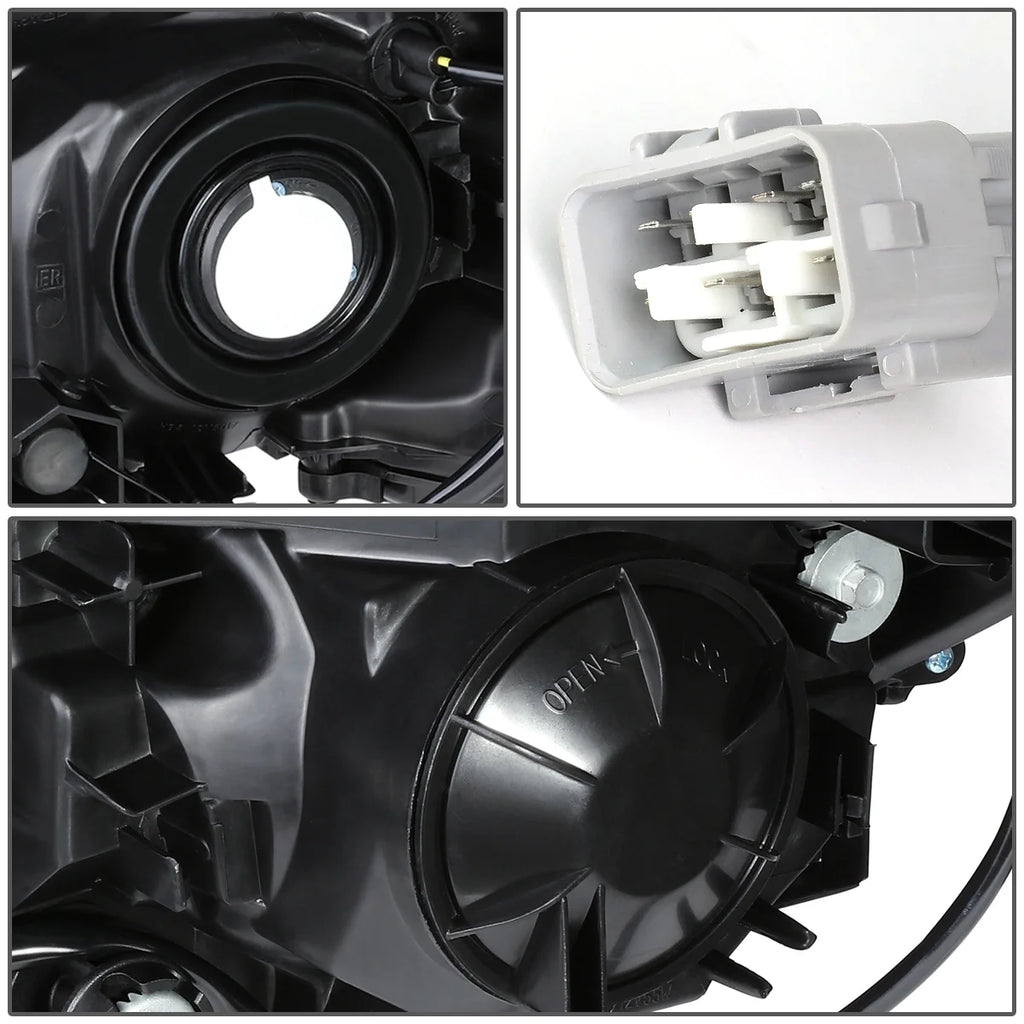 Pair Projector Headlight Chrome Housing Clear Side Headlamps Left + Right L5391