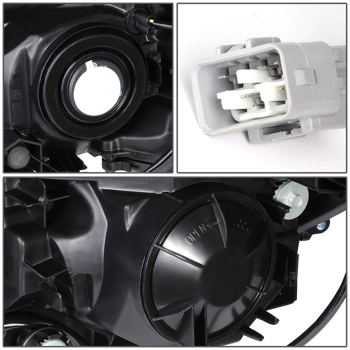 Pair Projector Headlight Chrome Housing Clear Side Headlamps Left + Right L5391