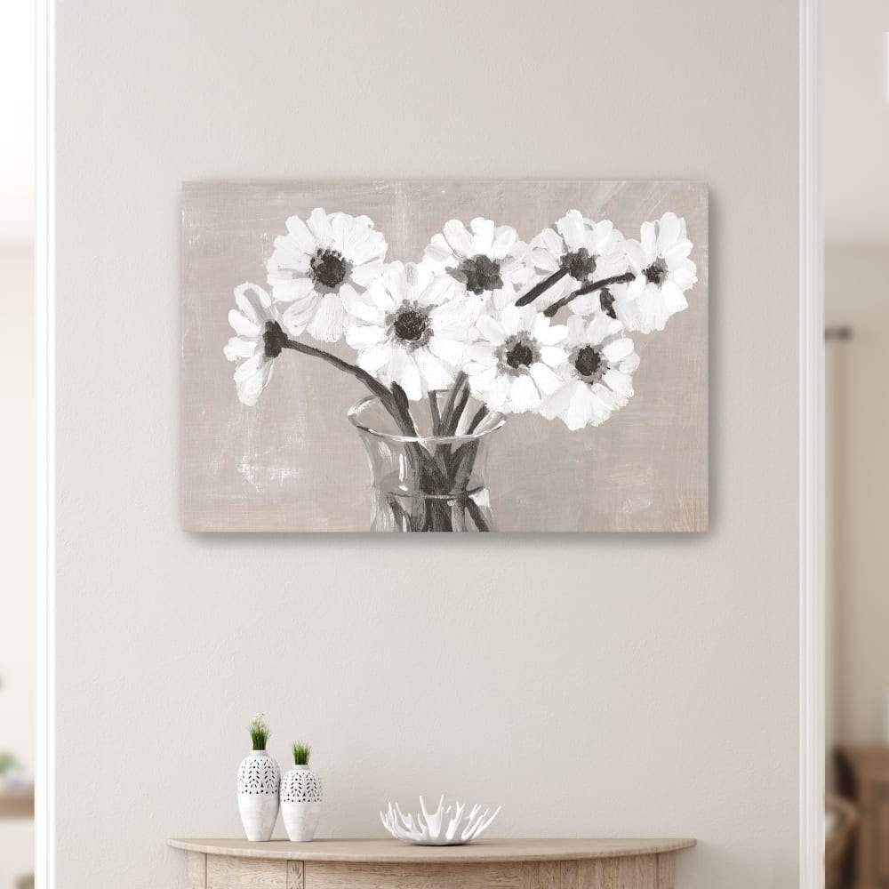Greige Floral Canvas Giclee S G793522