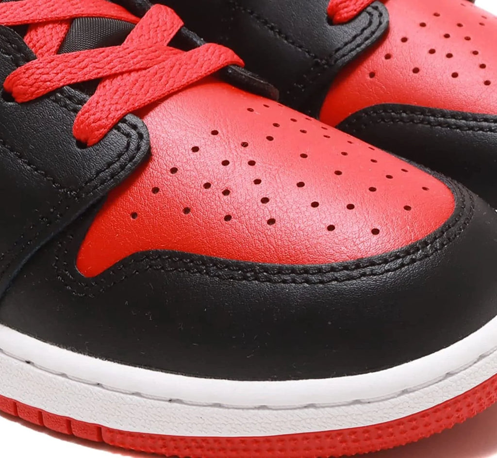 Black Fire Red White Air Jordan 1 Mid Shoes K719