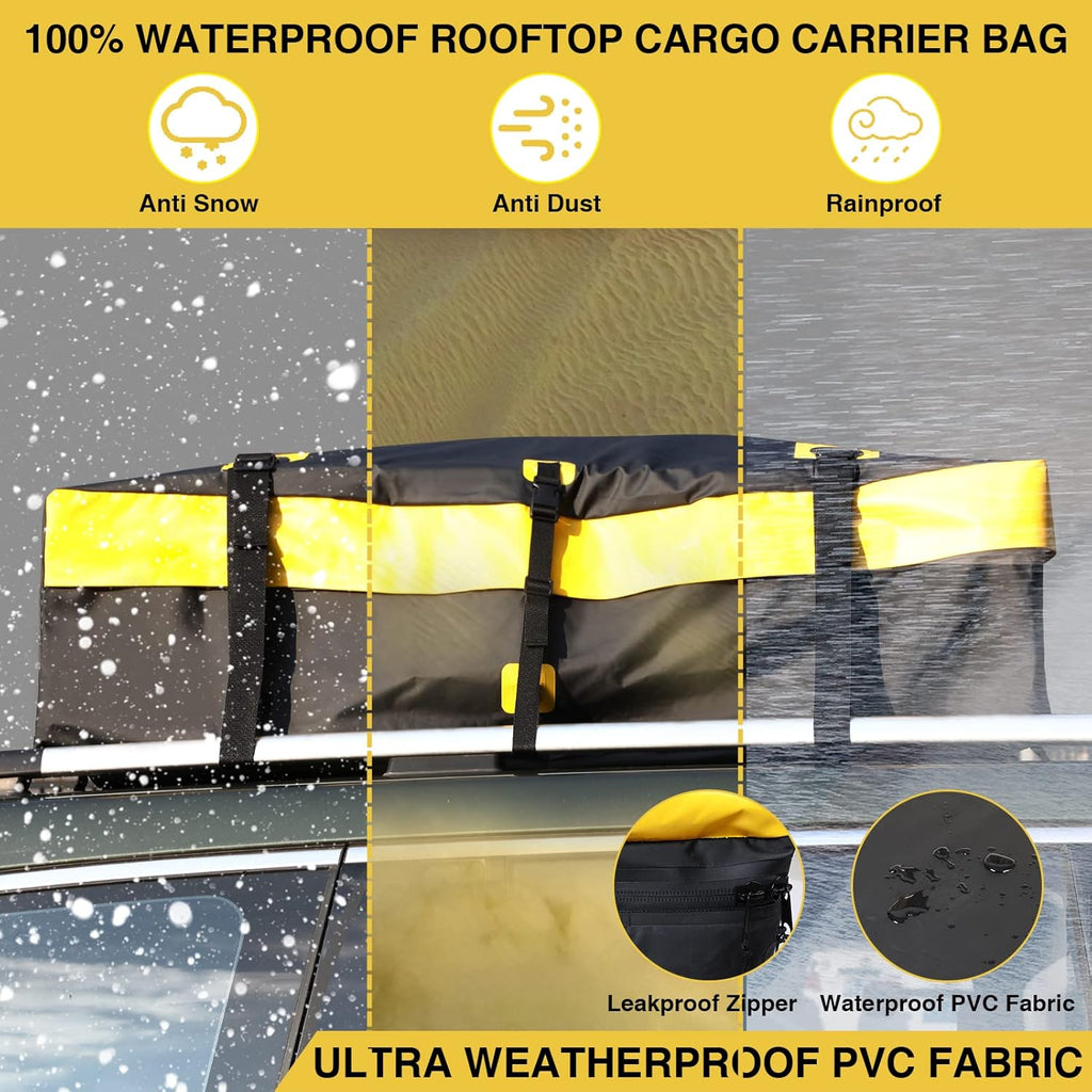 15 Cubic Feet Waterproof Rooftop Cargo Carrier with Anti-Slip Mat V597