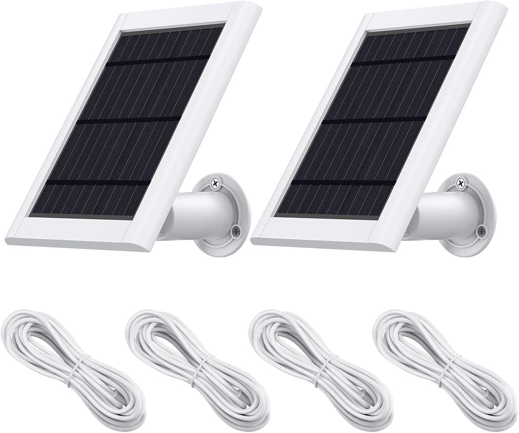 2 Pack Rectangle White Solar Panel with Wall Mount C275