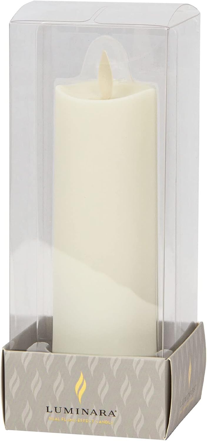 Set of 3 Flameless LED Pillar Candle with Remote Control, Ivory L159877