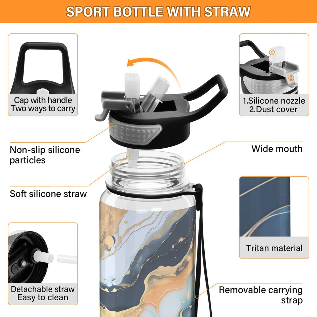 32oz Tritan Leakproof Water Bottle with Straw M72802