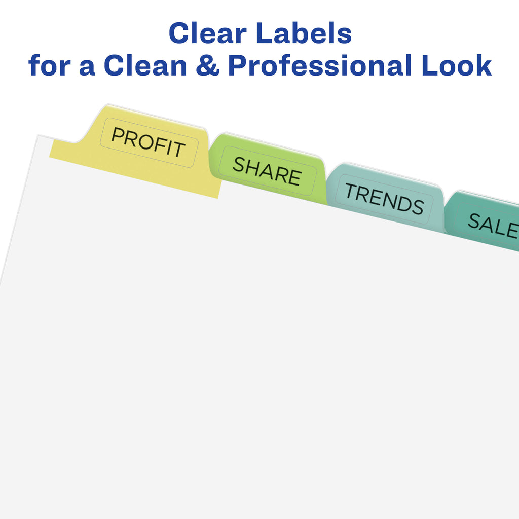 Clear Label Unpunched Dividers, 8-Tab, Ltr, 25 M4561