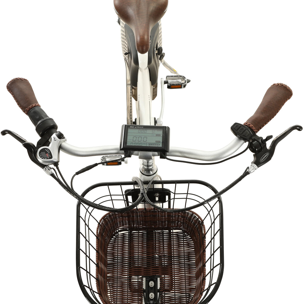 26" 36V 10AH Electric Bike with Basket and Rear Rack B475
