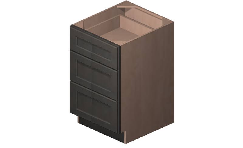 3 Drawers Solid Birch Base Cabinet O691205