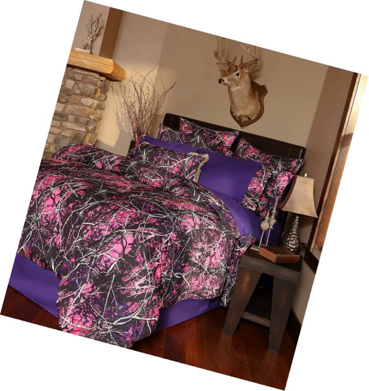 Queen 4 Piece Camo Comforter Bedding Set Z1057