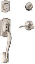 Single Cylinder Handleset and Accent Lever - Satin Nickel M14857