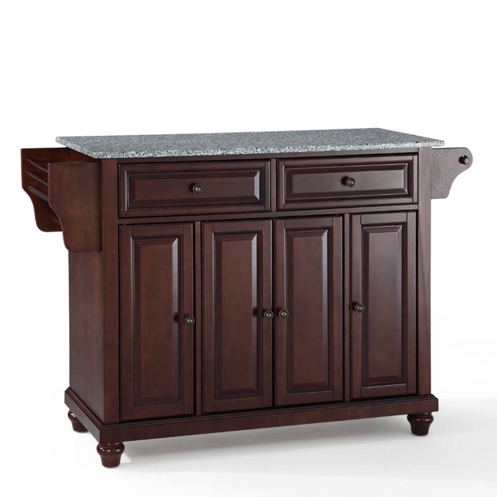 Vintage Mahogany Solid Granite Top Kitchen Island E78635