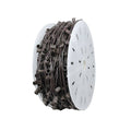 C7 Christmas Stringer Bulk Reel, Brown Wire, 12x22 Spacing, Candelabra Base C592864