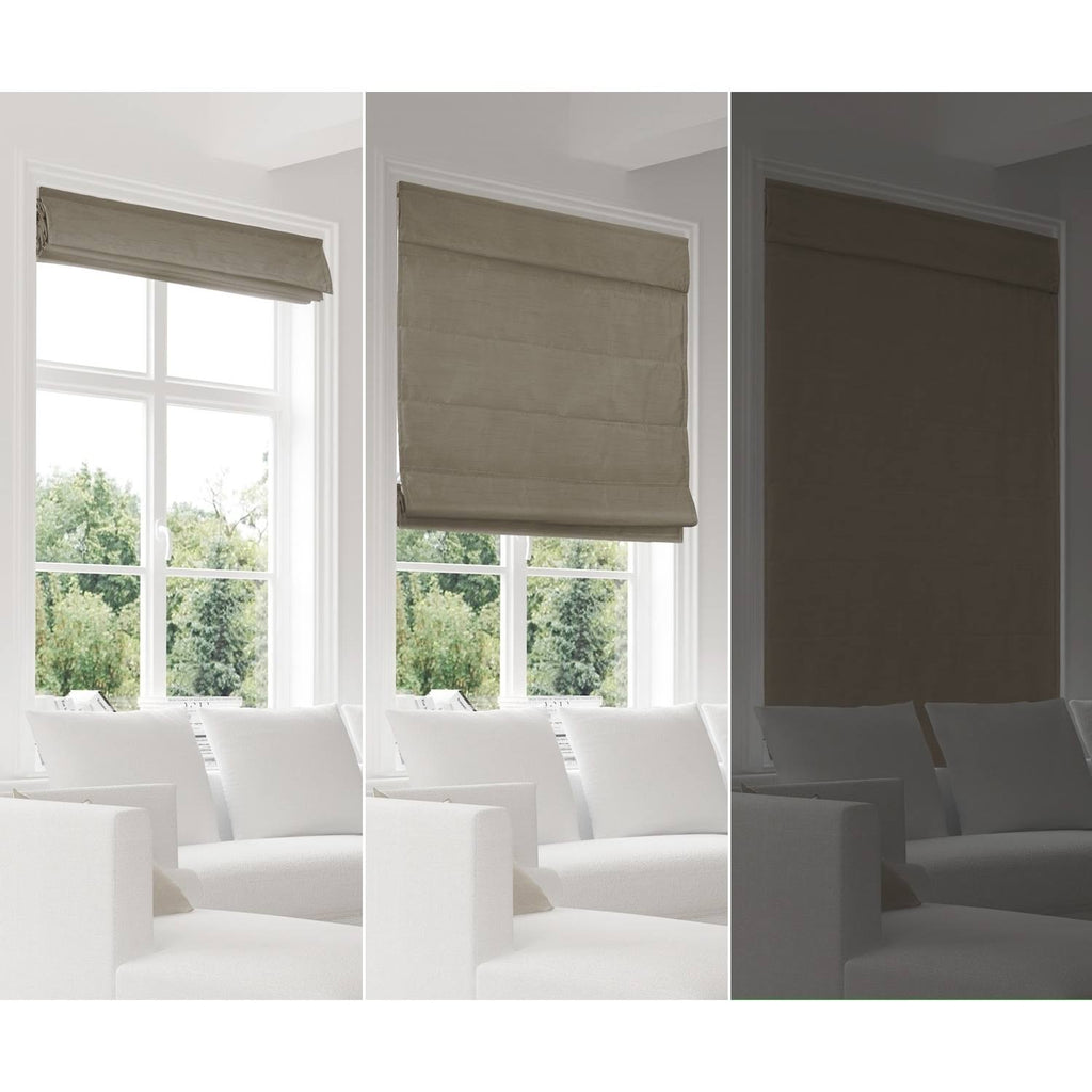 Brown Blackout Roman Shade 29 inchw x 64 inchh K938473