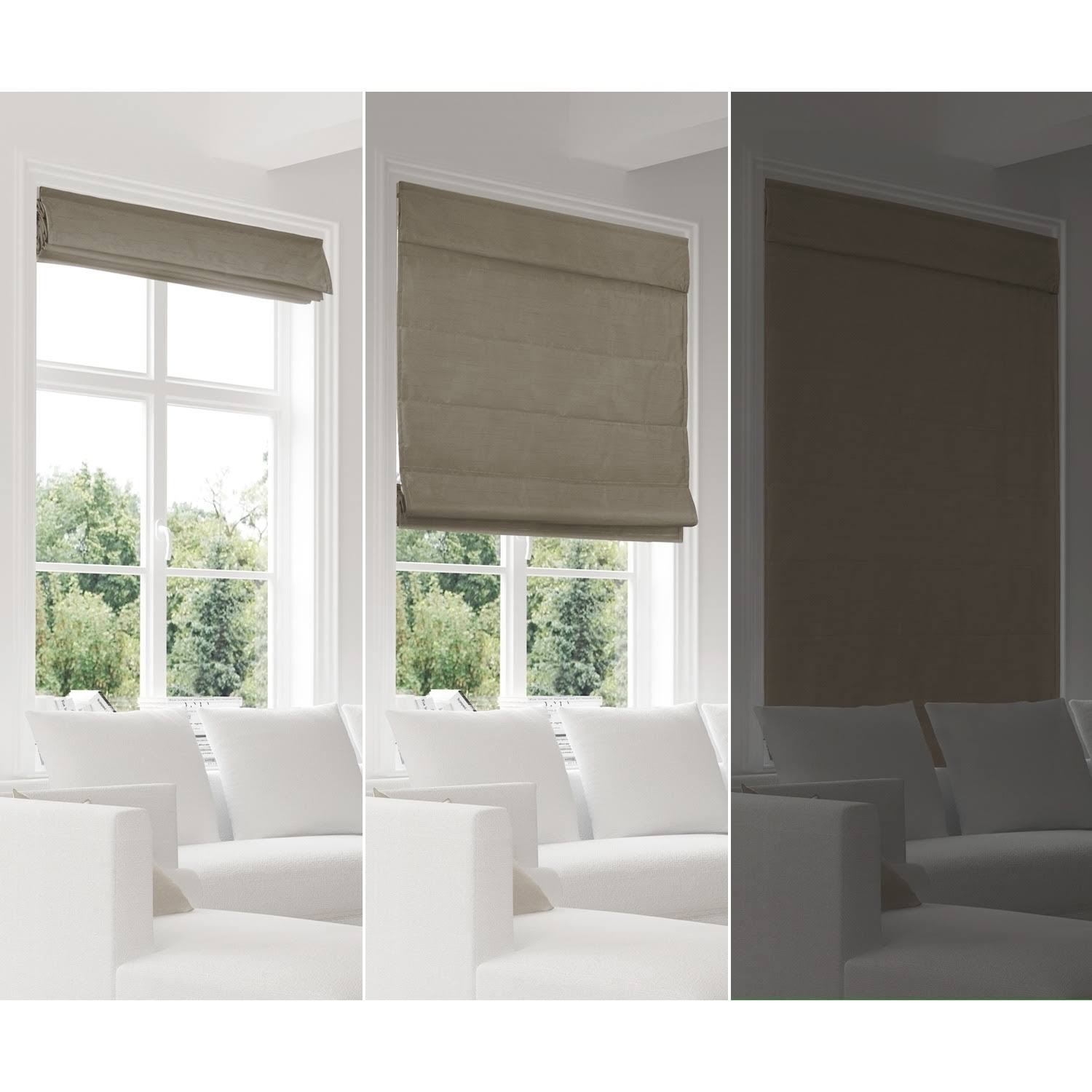 Brown Blackout Roman Shade 29 inchw x 64 inchh K938473